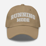 Running Mode - Varsity Logo Embroidered Baseball Cap - Sporty Unisex Running Cap - khaki - front view