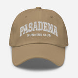 Pasadena Running Club - Unisex Embroidered Baseball Cap - Collegiate Dad Hat - khaki - front view