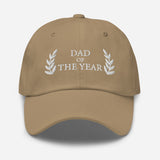 Dad of The Year-Embroidered Baseball Cap-Adjustable Cotton Twill Dad Hat-khaki-front view