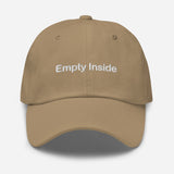 Empty Inside-Fun Embroidered Unisex Baseball Cap-Adjustable Cotton Twill Dad Hat-khaki-front view