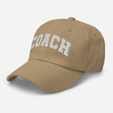 Coach - 3D Puff Embroidered Sporty Dad hat - Unisex Adjustable Baseball Cap - khaki -semi front view