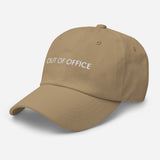 Out Of Office - Unisex Embroidered Baseball Cap - Cotton Twill Dad Hat - khaki - semi front view