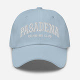 Pasadena Running Club - Unisex Embroidered Baseball Cap - Collegiate Dad Hat - light blue - front view