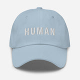 Human-Embroidered Unisex Baseball Cap-Adjustable Dad Hat-light blue-front view