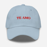 Te Amo-Embroidered Unisex Baseball Cap-Adjustable Minimalist Cotton Twill Dad Hat-light blue-front view