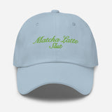 Matcha Latte Slut-Fun Embroidered Unisex Baseball Cap-Adjustable Cotton Twill Dad Hat-light blue-front view