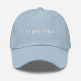 Empty Inside-Fun Embroidered Unisex Baseball Cap-Adjustable Cotton Twill Dad Hat-light blue-front view
