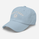 Take It Easy - Hibiscus 3D Puff Embroidered Baseball Cap - Women's Beach Vibe Dad Hat - light blue - semi front view