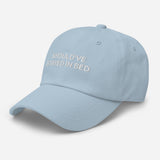 Should've Stayed in Bed-Fun Embroidered Unisex Baseball Cap-Adjustable Cotton Twill Dad Hat-light blue-semi front view
