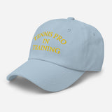 Tennis Pro in Training-Fun Embroidered Unisex Baseball Cap-Adjustable Cotton Twill Dad Hat-light blue-semi front view
