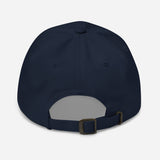Tokyo - Kanji 3D Puff Embroidered Baseball Cap - Unisex Travel Destination Dad Hat - navy - back view