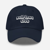 Self Love Club-Embroidered Unisex Baseball Cap-Adjustable Cotton Dad Hat-navy-front view
