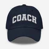 Coach - 3D Puff Embroidered Sporty Dad hat - Unisex Adjustable Baseball Cap - navy -front view
