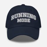Running Mode - Varsity Logo Embroidered Baseball Cap - Sporty Unisex Running Cap - navy - front view