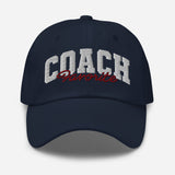 Favorite Coach - 3D Puff Embroidered Baseball Cap - Unisex Adjustable Cotton Twill Dad Hat - navy - front view