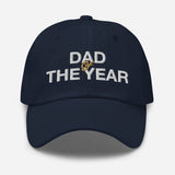 Dad of The Year-Unisex Embroidered Baseball Cap-Adjustable Dad Hat-navy-front