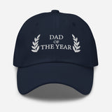 Dad of The Year-Embroidered Baseball Cap-Adjustable Cotton Twill Dad Hat-navy-front view
