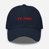 Te Amo-Embroidered Unisex Baseball Cap-Adjustable Minimalist Cotton Twill Dad Hat-navy-front view