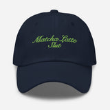 Matcha Latte Slut-Fun Embroidered Unisex Baseball Cap-Adjustable Cotton Twill Dad Hat-navy-front view