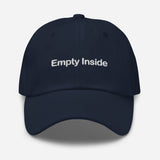 Empty Inside-Fun Embroidered Unisex Baseball Cap-Adjustable Cotton Twill Dad Hat-navy-front view
