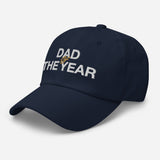 Dad of The Year-Unisex Embroidered Baseball Cap-Adjustable Dad Hat-navy-semi front