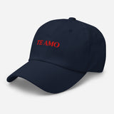 Te Amo-Embroidered Unisex Baseball Cap-Adjustable Minimalist Cotton Twill Dad Hat-navy-semi front view