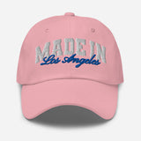 Made in Los Angeles - Unisex Embroidered Baseball Cap-pink-front view