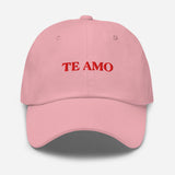 Te Amo-Embroidered Unisex Baseball Cap-Adjustable Minimalist Cotton Twill Dad Hat-pink-front view