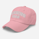 Running Mode - Varsity Logo Embroidered Baseball Cap - Sporty Unisex Running Cap - pink - semi front view