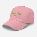 Matcha Latte Slut-Fun Embroidered Unisex Baseball Cap-Adjustable Cotton Twill Dad Hat-pink-semi front view