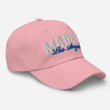 Made in Los Angeles - Unisex Embroidered Baseball Cap-pink-semi front view