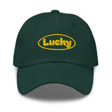 Lucky - Embroidered Unisex Dad Hat - St. Patrick's Day Green Baseball Cap-front view