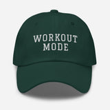 Workout Mode - 3D Puff Embroidered Gym Baseball Cat - Unisex Workout Hat - green - front view