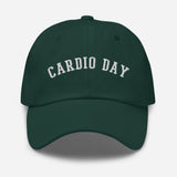 Cardio Day - 3D Puff Embroidered Running Baseball Cap - Unisex Workout Hat - green - front view