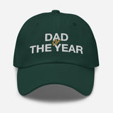 Dad of The Year-Unisex Embroidered Baseball Cap-Adjustable Dad Hat-green-front view