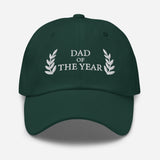 Dad of The Year-Embroidered Baseball Cap-Adjustable Cotton Twill Dad Hat-green-front view