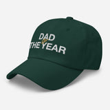 Dad of The Year-Unisex Embroidered Baseball Cap-Adjustable Dad Hat-green-semi front view