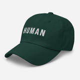 Human-Embroidered Unisex Baseball Cap-Adjustable Dad Hat-green-semi front view