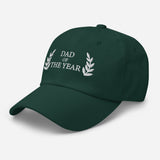 Dad of The Year-Embroidered Baseball Cap-Adjustable Cotton Twill Dad Hat-green-semi front view