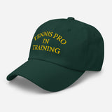Tennis Pro in Training-Fun Embroidered Unisex Baseball Cap-Adjustable Cotton Twill Dad Hat-green-semi front view
