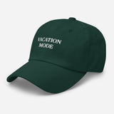Vacation Mode-Fun Embroidered Unisex Baseball Cap-Adjustable Cotton Twill Dad Hat-green-semi front view
