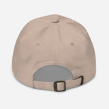Coffee Fueled-Fun Embroidered Unisex Minimalist Baseball Cap-Adjustable Cotton Dad Hat-beige-back view