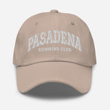 Pasadena Running Club - Unisex Embroidered Baseball Cap - Collegiate Dad Hat - beige - front view