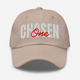 Chosen One - 3D Puff Embroidered Baseball Cap - Unisex Cotton Twill Dad Hat - beige - front view