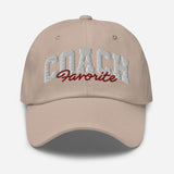 Favorite Coach - 3D Puff Embroidered Baseball Cap - Unisex Adjustable Cotton Twill Dad Hat - beige - front view