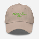 Matcha Latte Slut-Fun Embroidered Unisex Baseball Cap-Adjustable Cotton Twill Dad Hat-beige-front view