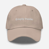 Empty Inside-Fun Embroidered Unisex Baseball Cap-Adjustable Cotton Twill Dad Hat-beige-front view