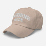 Running Mode - Varsity Logo Embroidered Baseball Cap - Sporty Unisex Running Cap - stone - semi front view