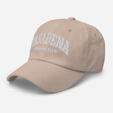 Pasadena Running Club - Unisex Embroidered Baseball Cap - Collegiate Dad Hat - beige - semi front view