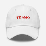 Te Amo-Embroidered Unisex Baseball Cap-Adjustable Minimalist Cotton Twill Dad Hat-white-front view